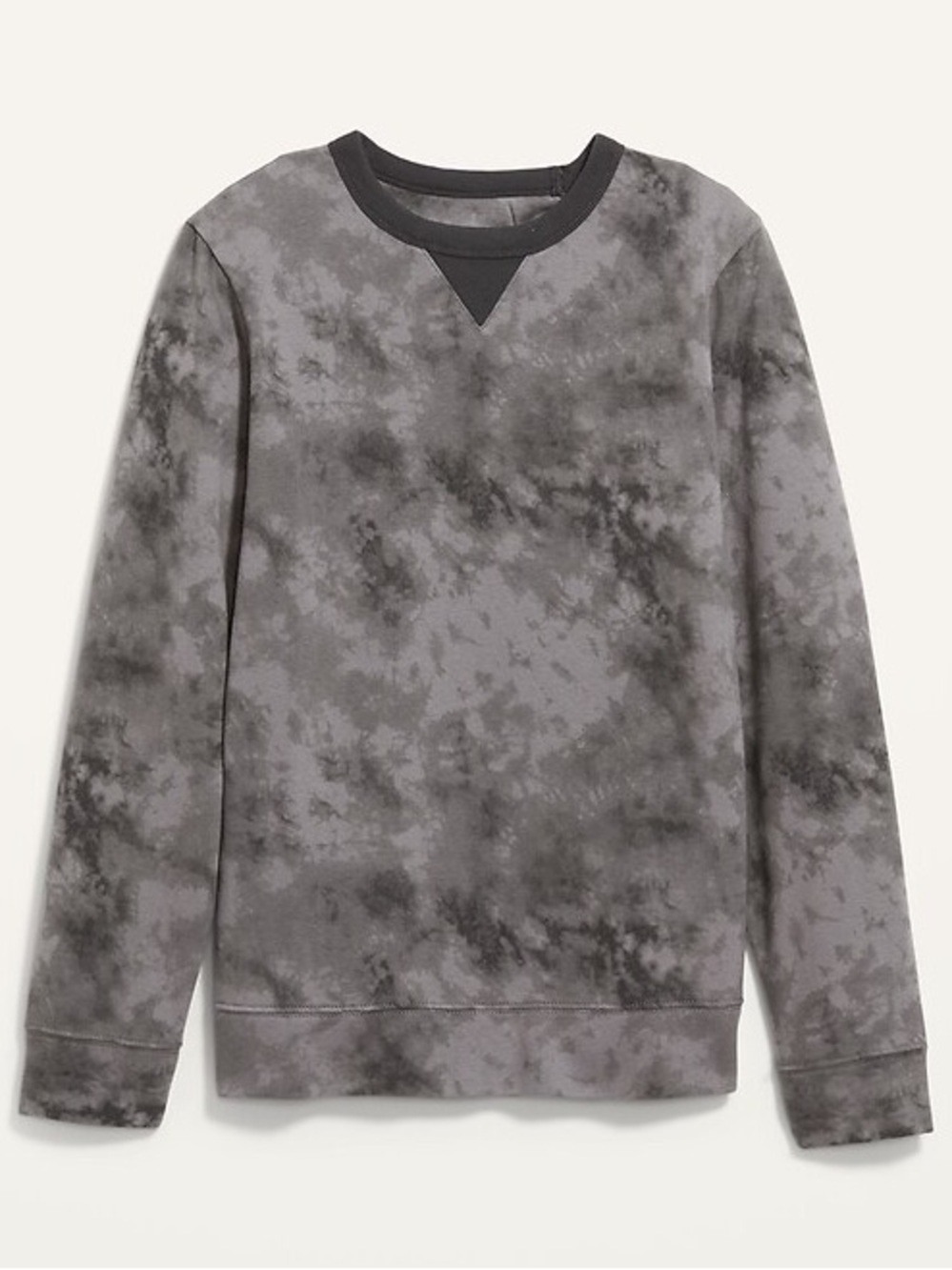 Old Navy Mens S Charcoal Sweatshirt Fleece Gray Tie Dye Warm Crew - Size Small